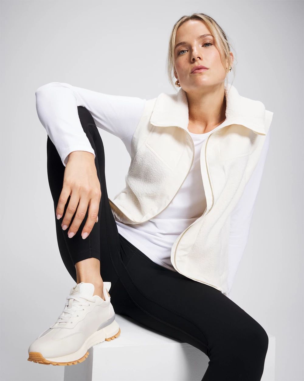 Sherpa Zip Up Vest | Soma